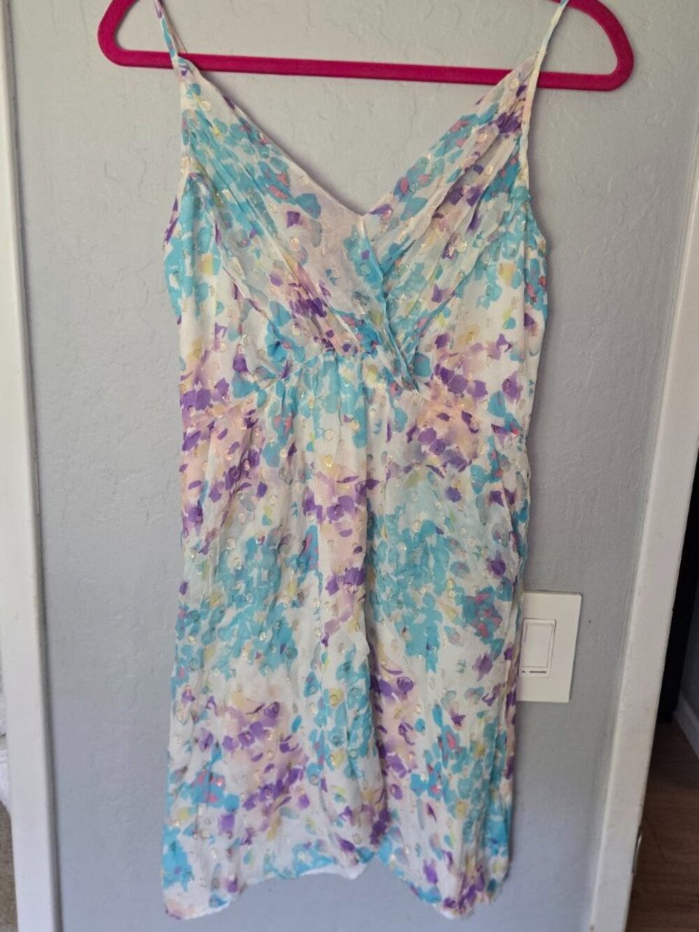YUMI KIM -  100% Silk "Goddesses" Floral Pastel Watercolor Dress - Size Medium